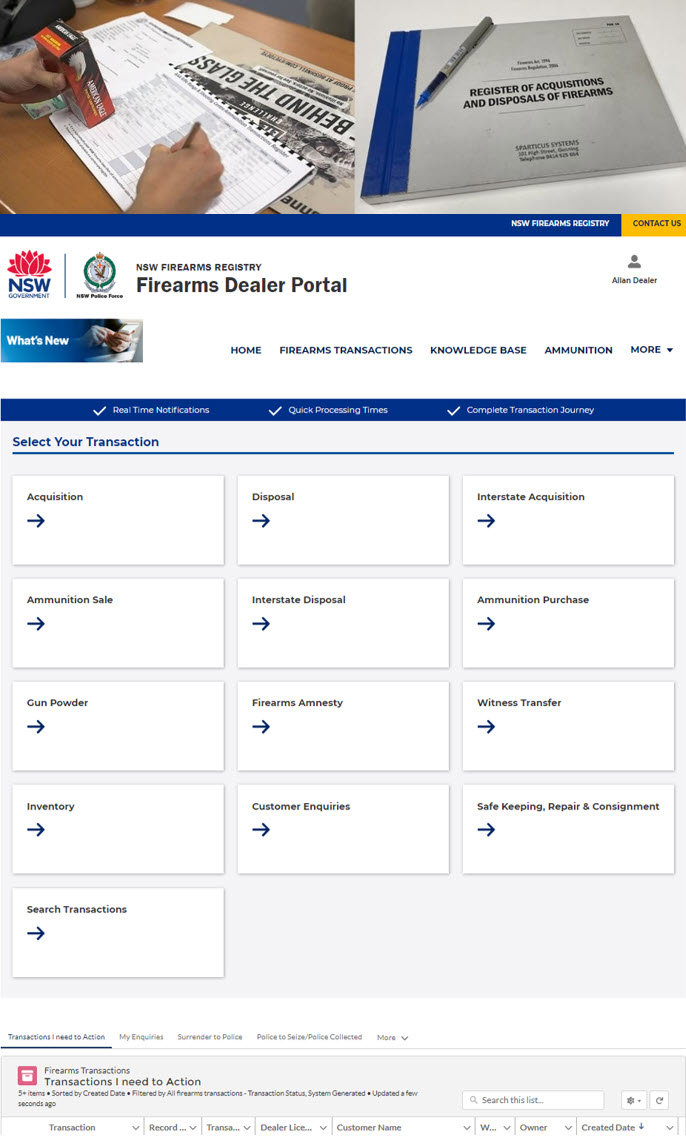 Firearms Dealer Portal Screenshot